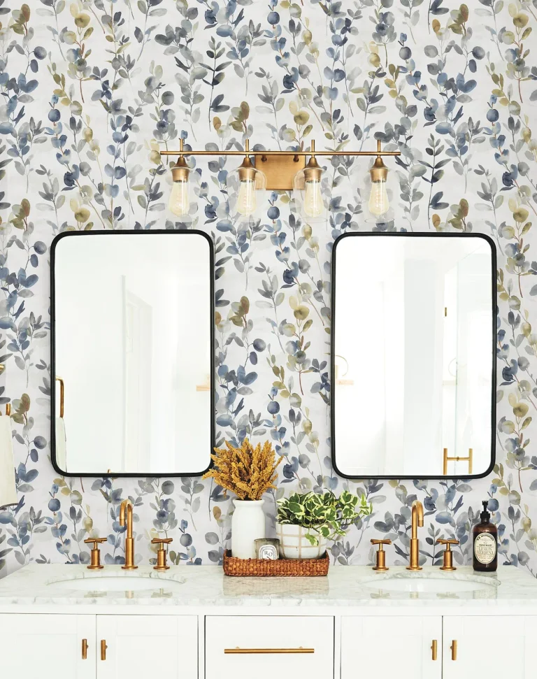 Candice Olson Joyful Eucalyptus Peel and Stick Wallpaper - Navy — Ảnh 6