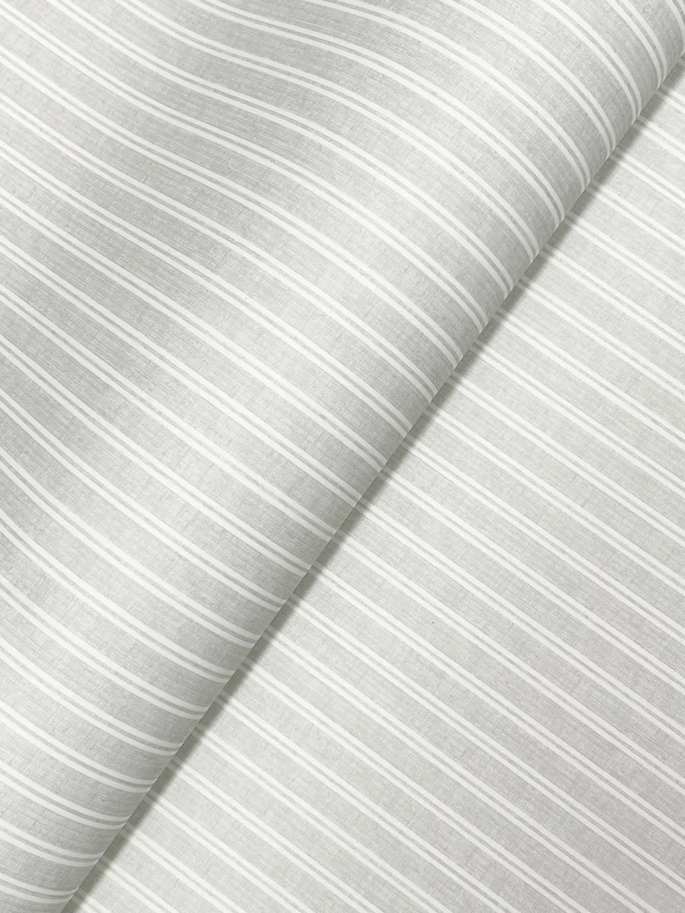 Ronald Redding Ticking Stripe Faux Linen Wallpaper - Grey — Ảnh 4