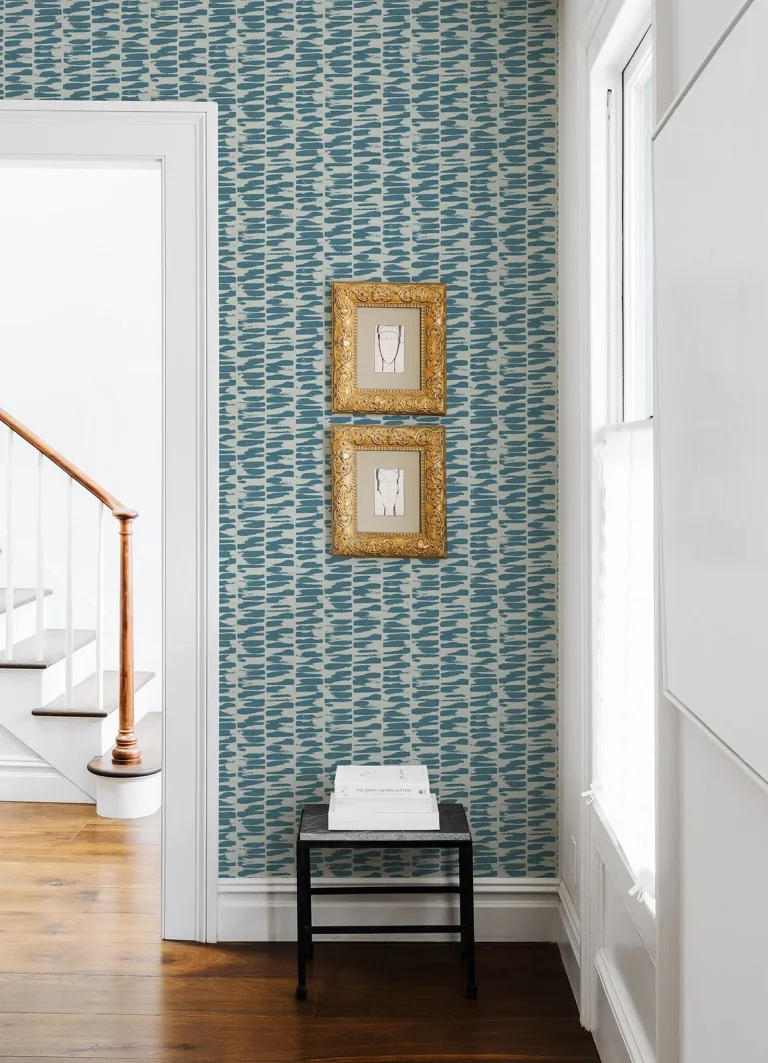 Myrtle Abstract Stripe Wallpaper - Sea Green — Image 5