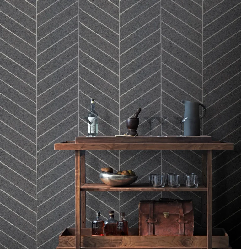 Ronald Redding Atelier Herringbone Wallpaper - Dark Grey — Ảnh 3
