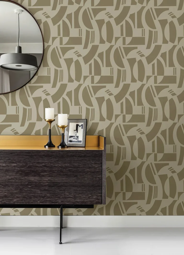Carter Geometric Flock Wallpaper - Brown — Ảnh 5