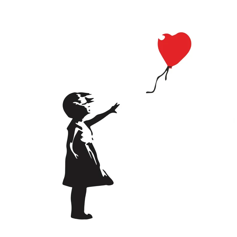 Banksy - Girl with the Red Balloon - Wall Mural 5551 - Round - 144cm diameter — Image 2