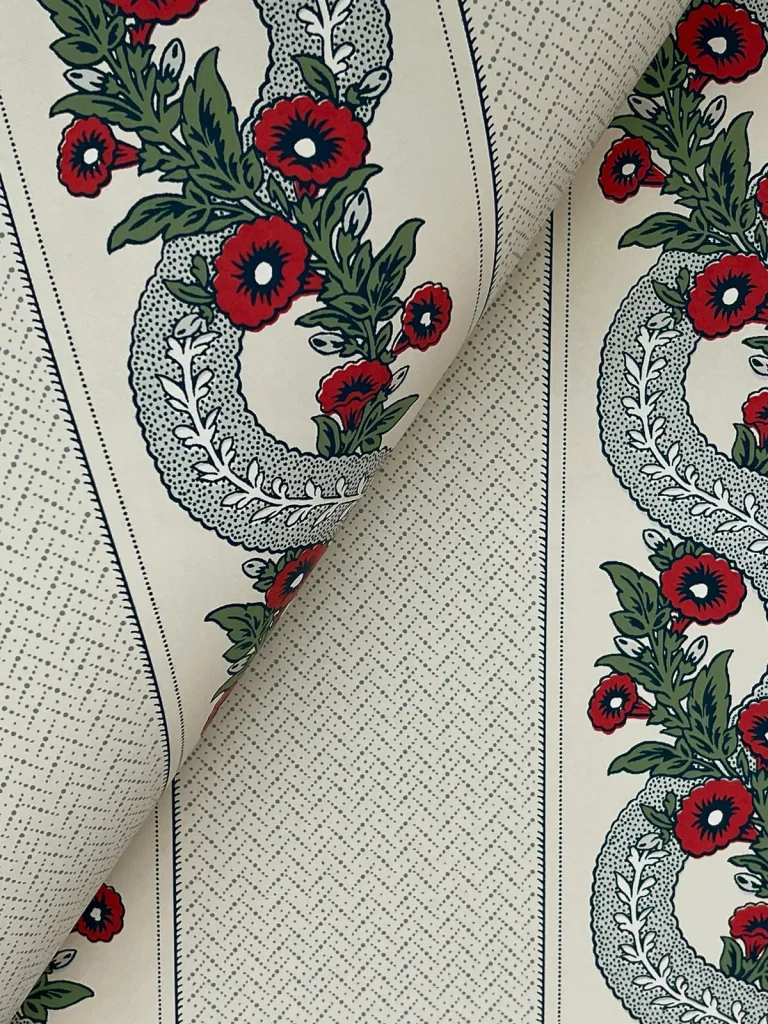 Ronald Redding Abbey's Garland Wallpaper - Ruby — Image 4