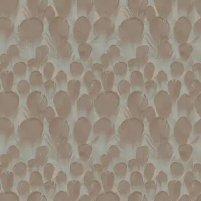 Feathers Wallpaper - Brown/Turquoise