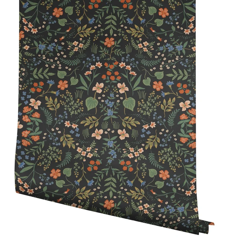 Rifle Paper Co. Wildwood Peel and Stick Wallpaper - Black — Ảnh 7