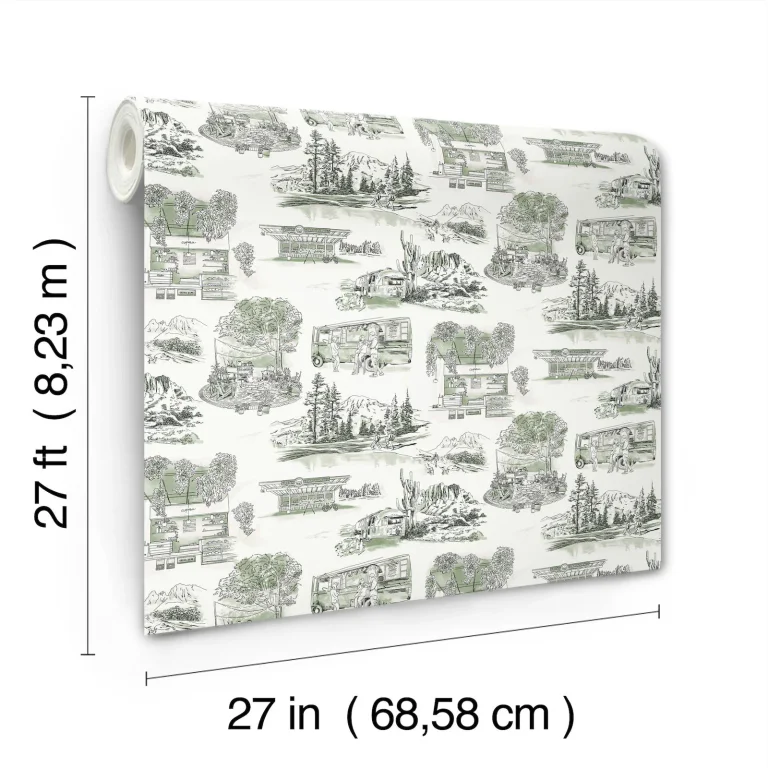 Modern Vista Toile Wallpaper - Evergreen — Ảnh 6