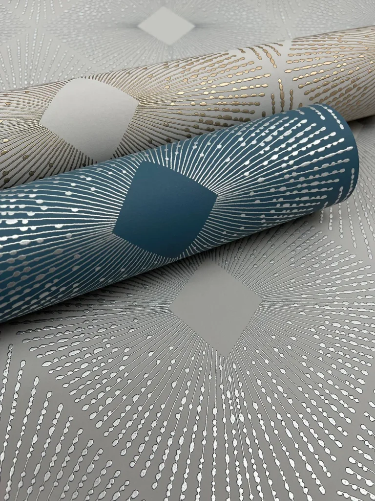 Harlowe Wallpaper - Blue/Silver — Image 2