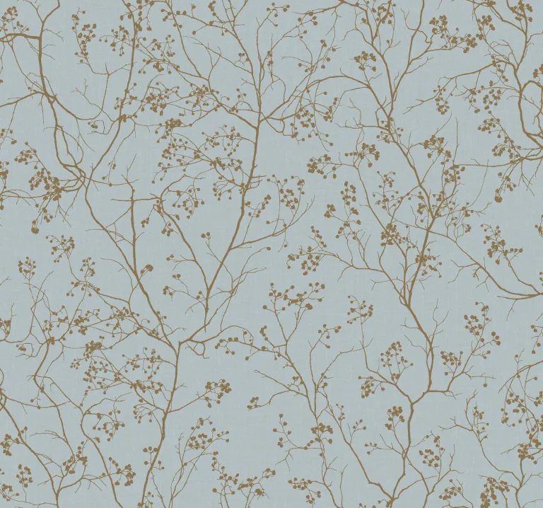 Luminous Branches Wallpaper - Smokey Blue/Gold