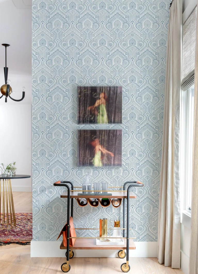 Fernback Ornate Botanical Wallpaper - Blue — Ảnh 3