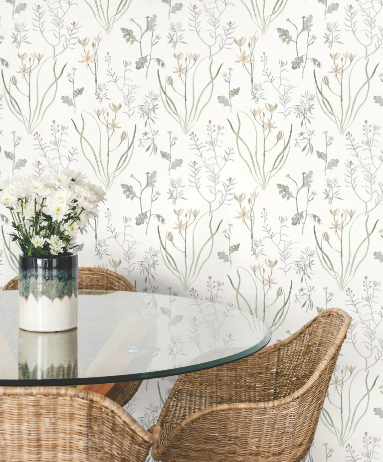 Alpine Botanical Peel and Stick Wallpaper - Lavender — Image 6