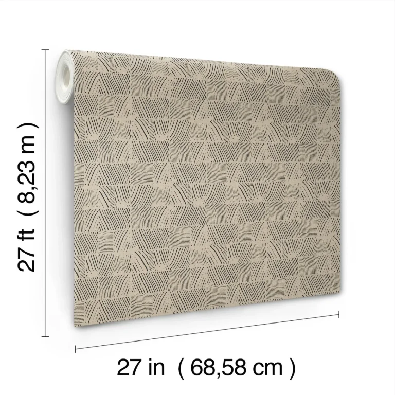 Woodcut Wallpaper - Black & Linen — Ảnh 6