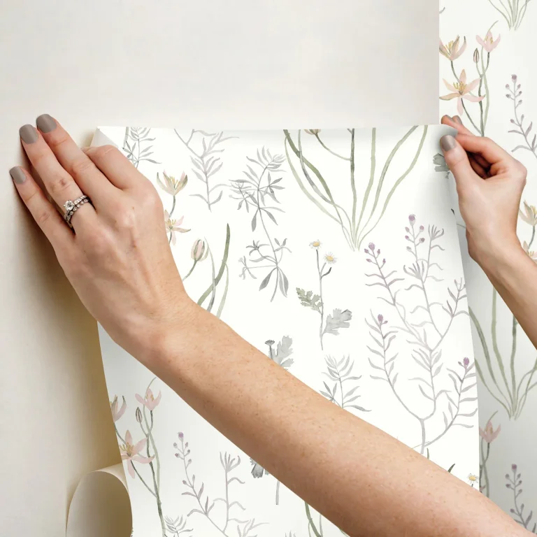 Alpine Botanical Peel and Stick Wallpaper - Lavender — Image 2