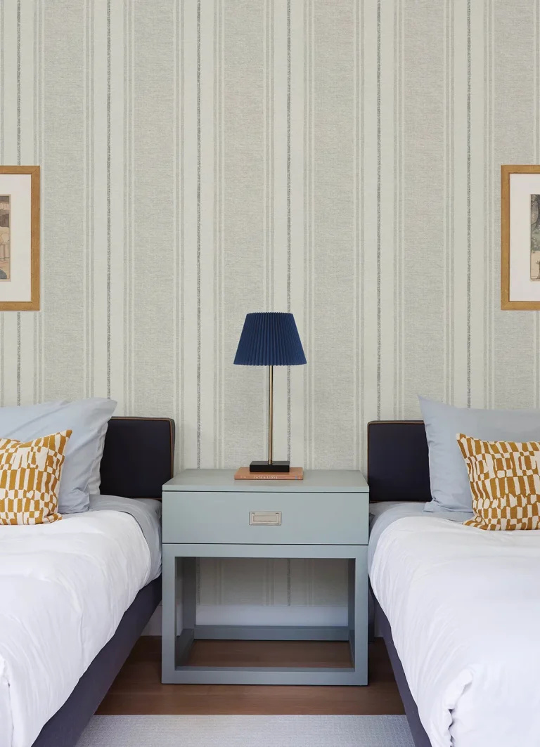 Chesapeake Maddox Flannel Stripe Wallpaper - Grey — Ảnh 5