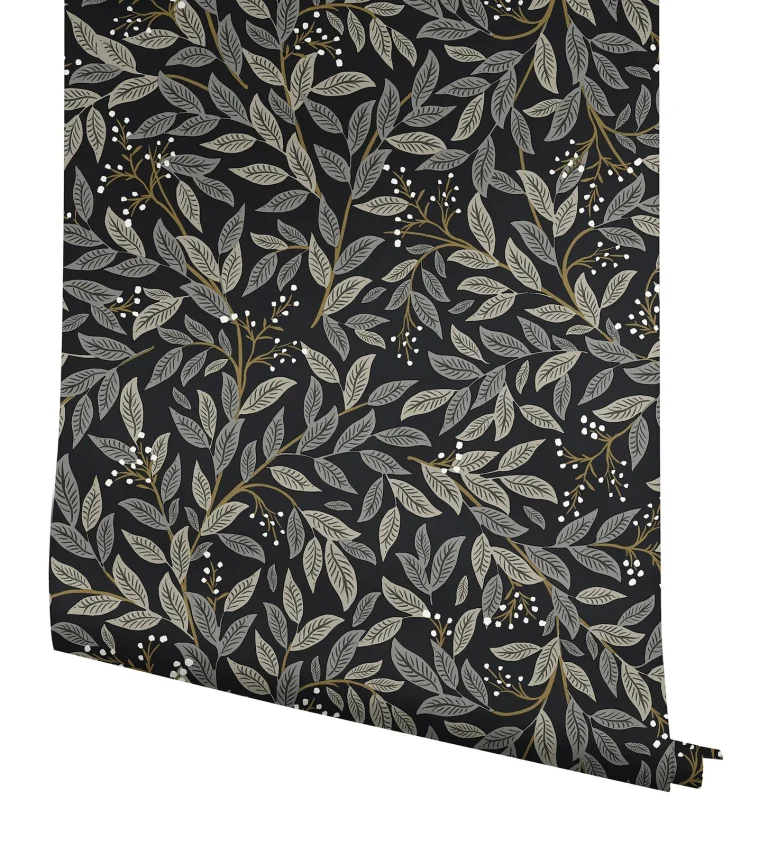 Rifle Paper Co. Willowberry Peel and Stick Wallpaper - Black — Ảnh 3