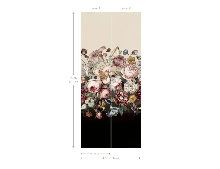 Rachel Rose Wall Mural - Taupe — Ảnh 2