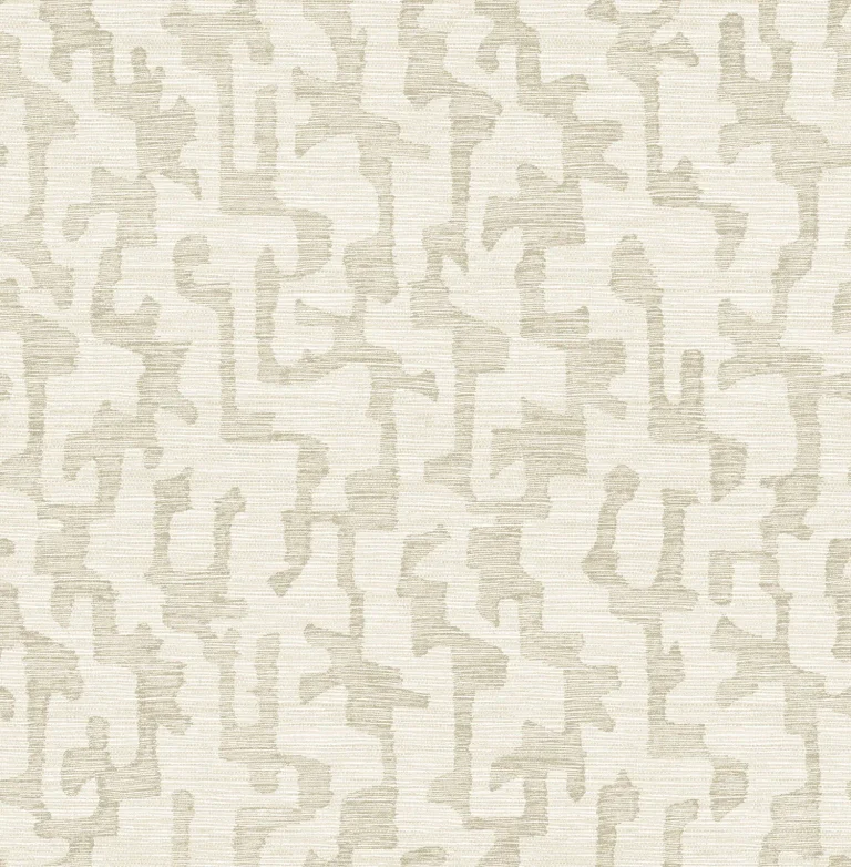 Cipher Geometric Faux Grasscloth Wallpaper - Beige — Ảnh 5