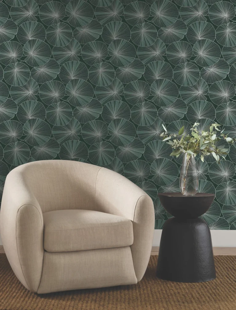 Candice Olson Layered Lily Pads Wallpaper - Deep Green — Image 6