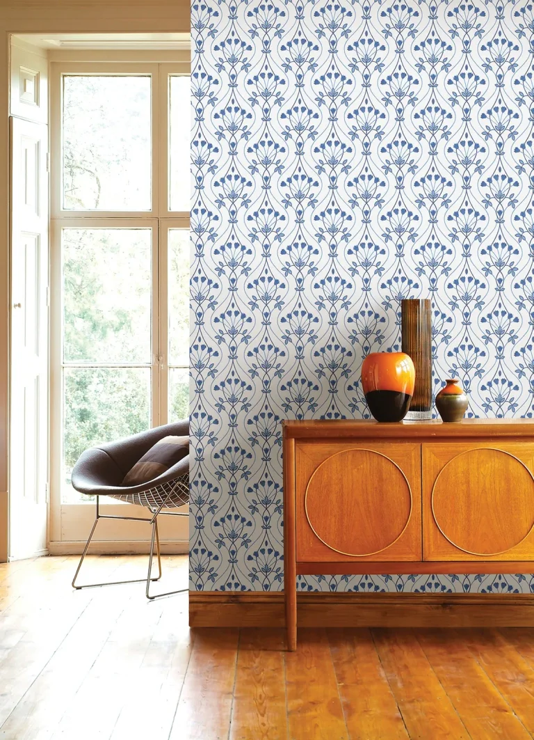 Dard Tulip Ogee Wallpaper - Blue — Ảnh 2