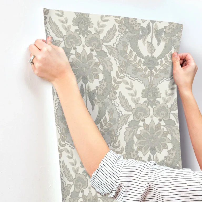Chris Loves Julia Collins Damask Wallpaper - Light Blue — Ảnh 4