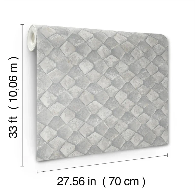 Waterford Tiled Wallpaper - Grey — Image 4