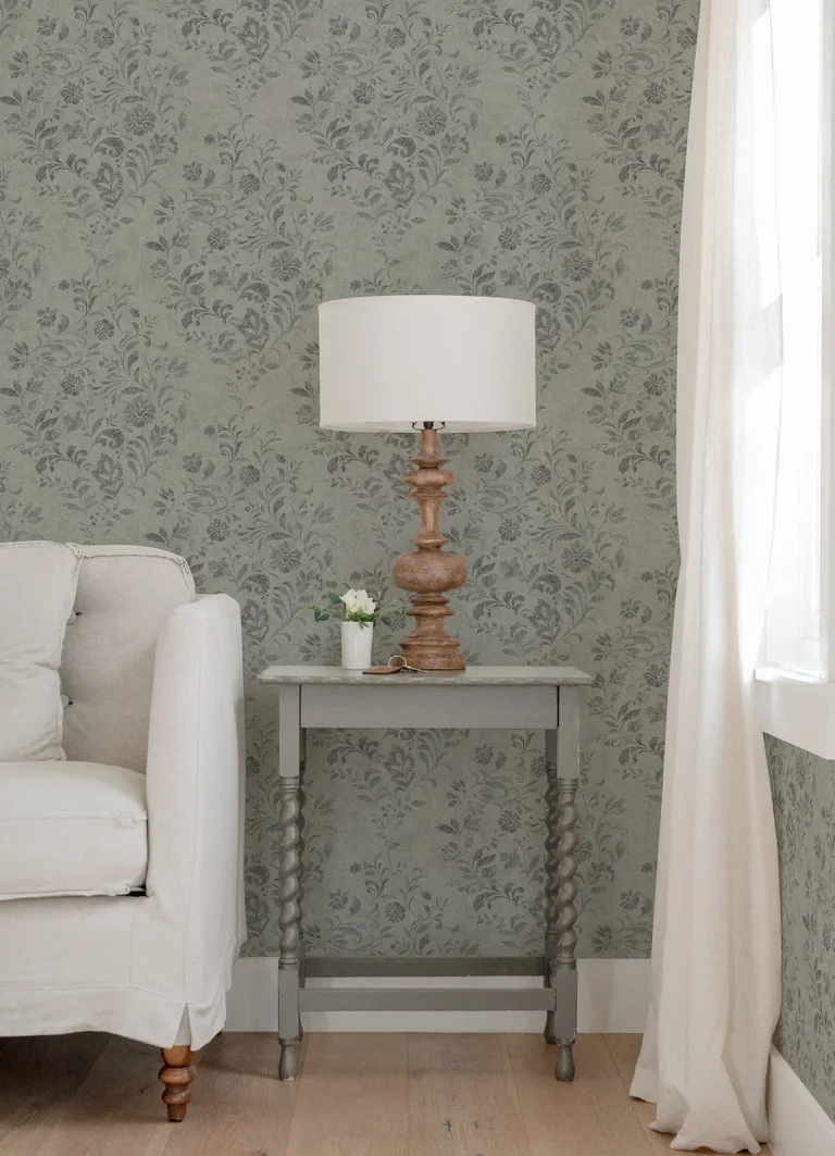 Chesapeake Isidore Scroll Wallpaper - Grey — Ảnh 2