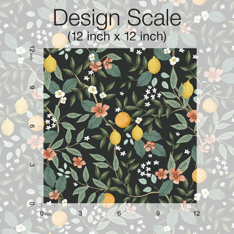 Rifle Paper Co. Citrus Grove Peel and Stick Wallpaper - Black — Ảnh 4
