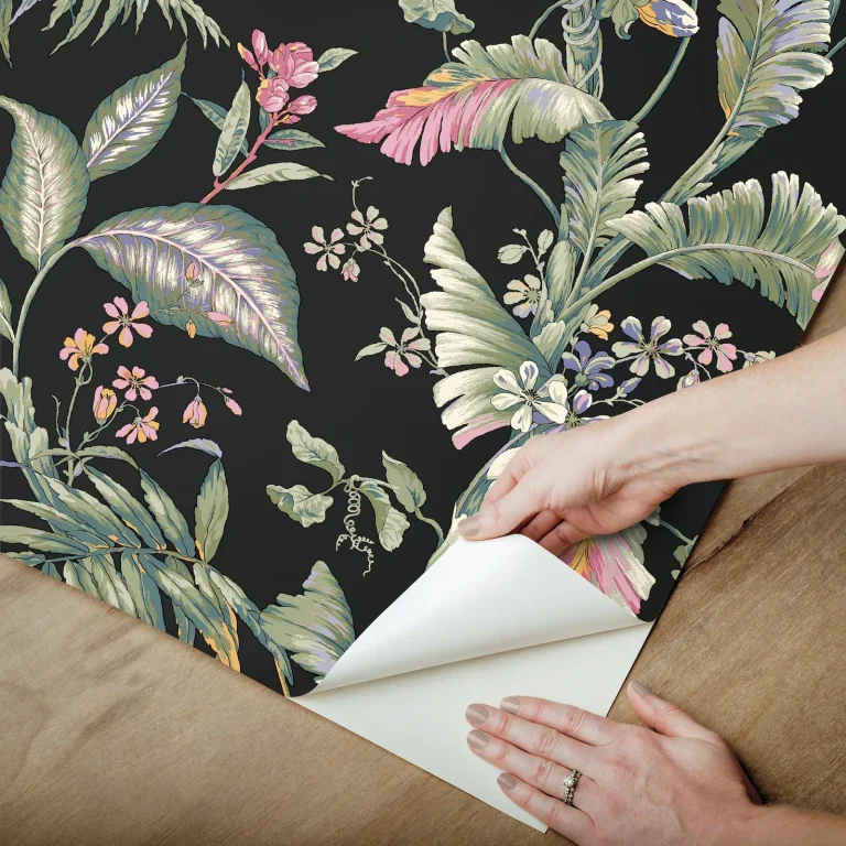 Fiji Garden Peel and Stick Wallpaper - Black Multi — Ảnh 6
