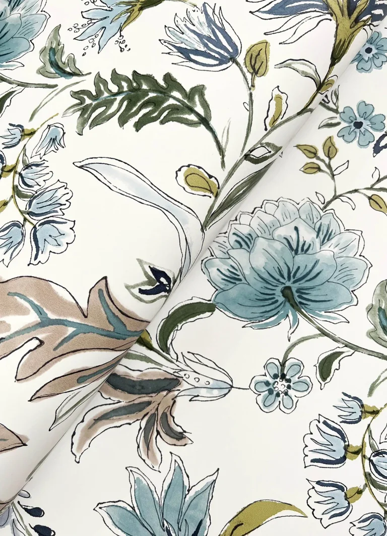 Teonna Floral Stripe Wallpaper - Blue — Ảnh 7