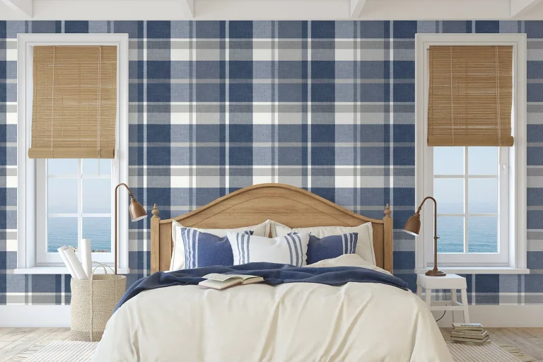 Madaket Plaid Wallpaper - Indigo — Ảnh 2