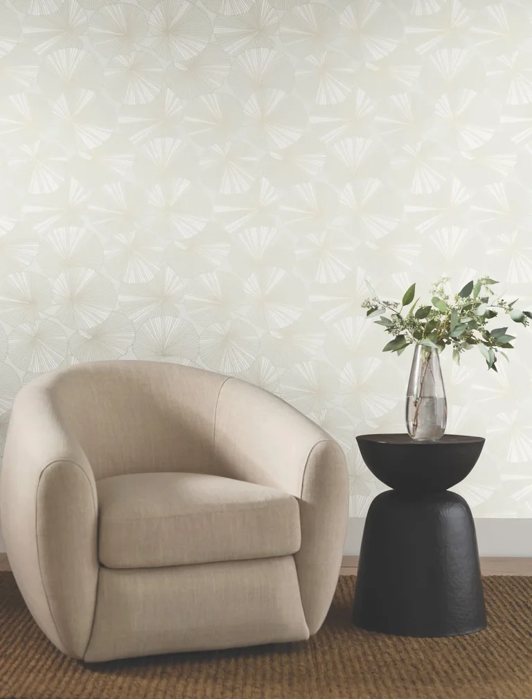 Candice Olson Layered Lily Pads Wallpaper - White — Ảnh 5