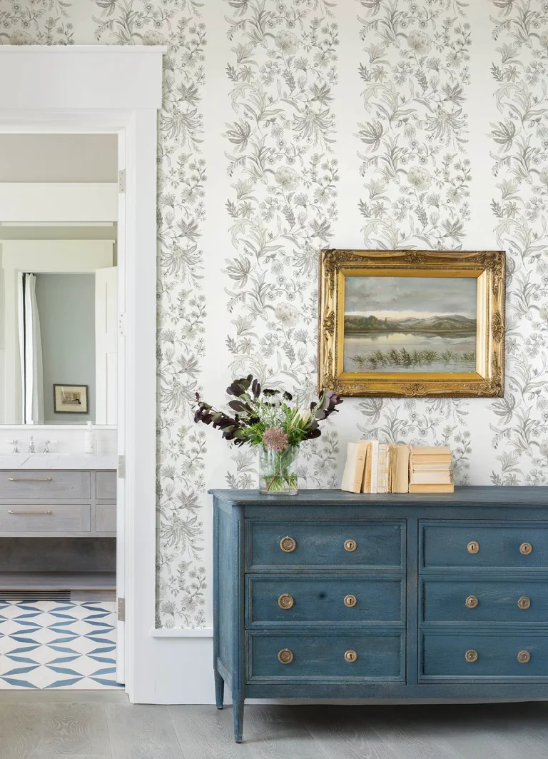 Teonna Floral Stripe Wallpaper - Light Grey — Ảnh 3