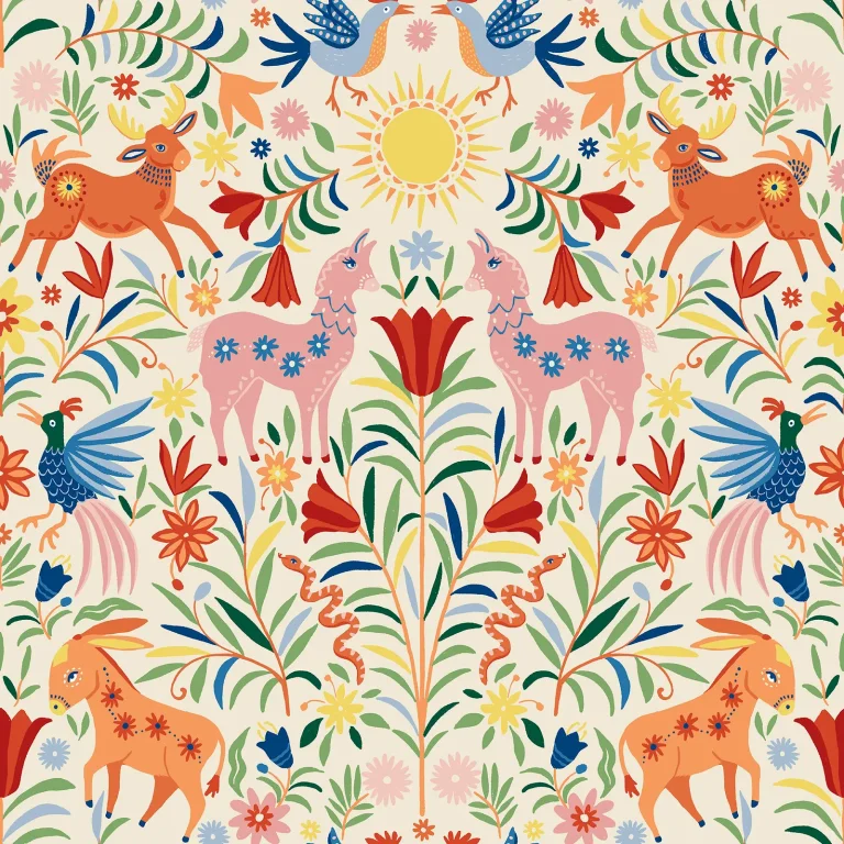 Whimsical Creatures Peel and Stick Wallpaper - Cream — Ảnh 4