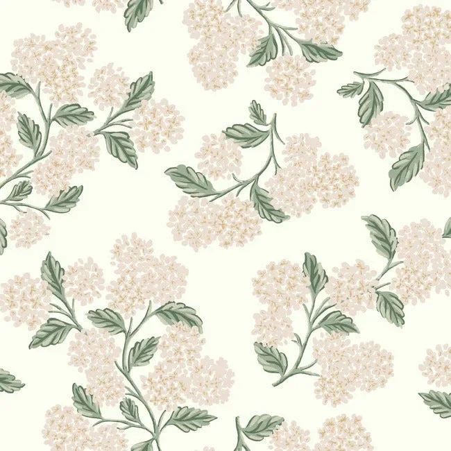 Rifle Paper Co. Hydrangea Wallpaper - White & Blush — Image 4