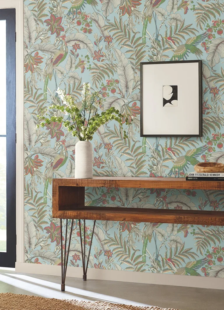 Heronwood Wallpaper - Sky Blue — Image 3