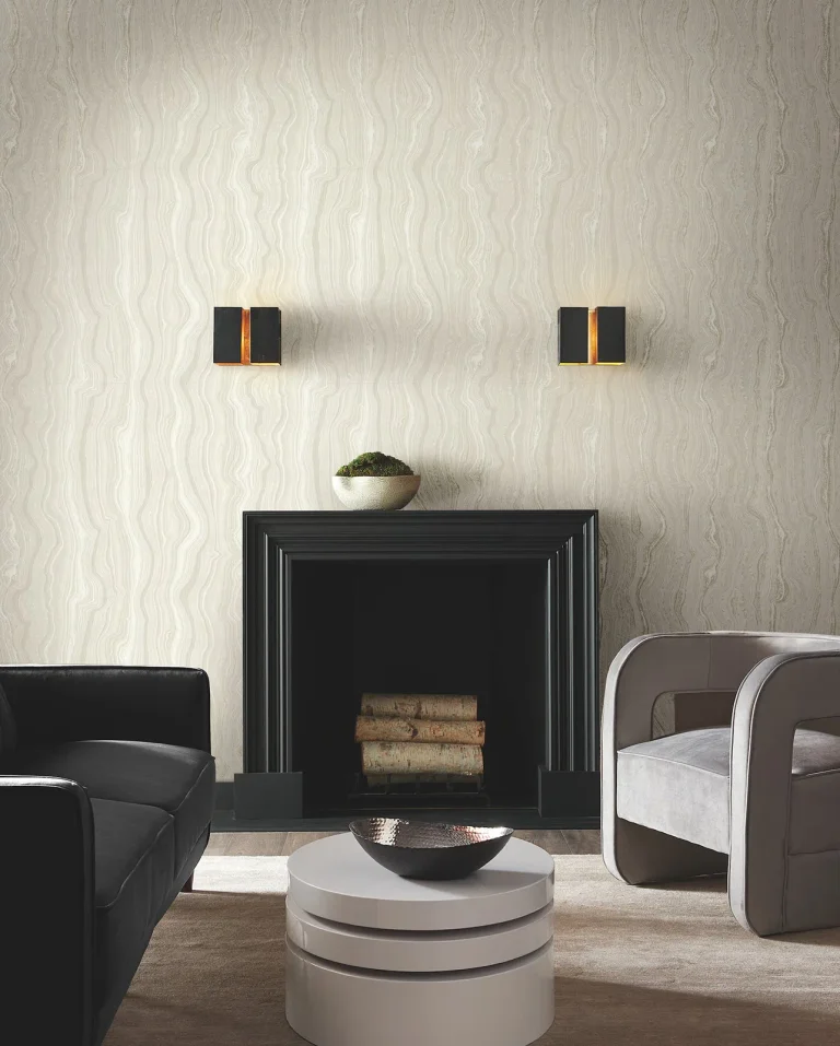 Candice Olson Mineral Shimmer Wallpaper - White & Pearl — Ảnh 2
