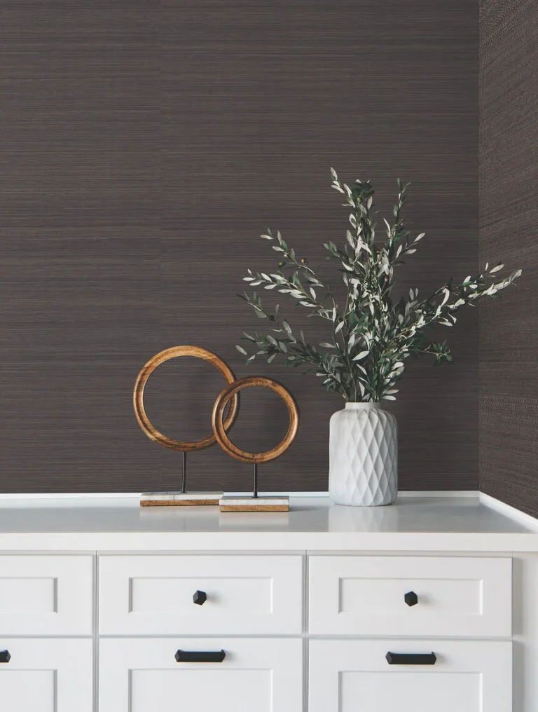 Ronald Redding Modern Abaca Wallpaper - Natural On Black — Ảnh 4