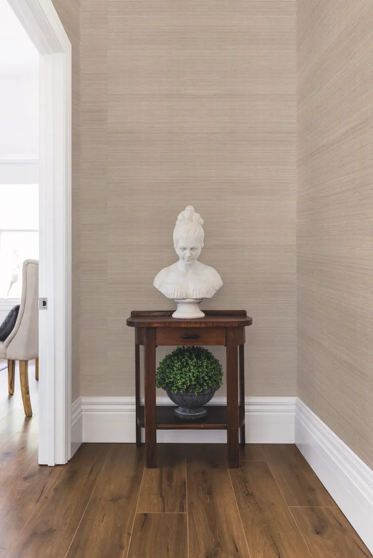 Plain Sisal Grasscloth Wallpaper - Pale Gray — Ảnh 3