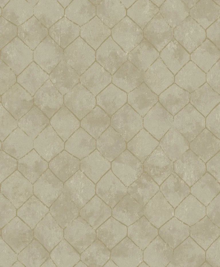 Rauta Hexagon Tile Wallpaper - Gold — Ảnh 4