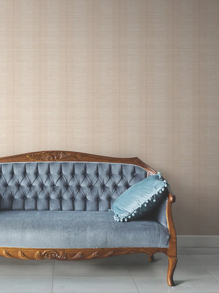 Colbert Stripe Textured Wallpaper - Blush