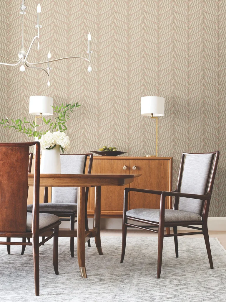 Luminous Leaves Wallpaper - Blush/Gold — Ảnh 3