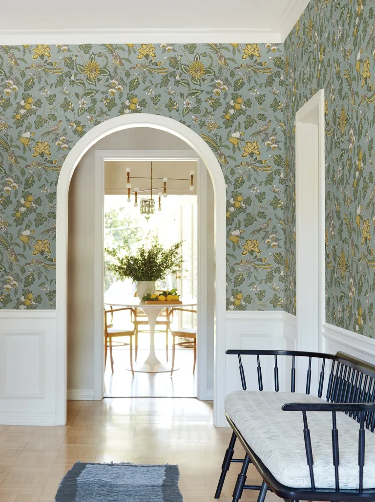 Parterre Jacobean Wallpaper - Light Blue — Image 4