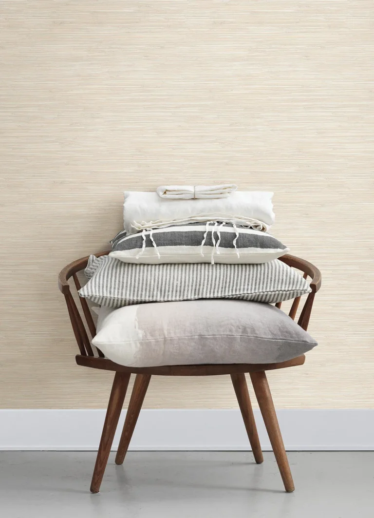 Chesapeake Grassweave Imitation Grasscloth Wallpaper - Peach — Image 3
