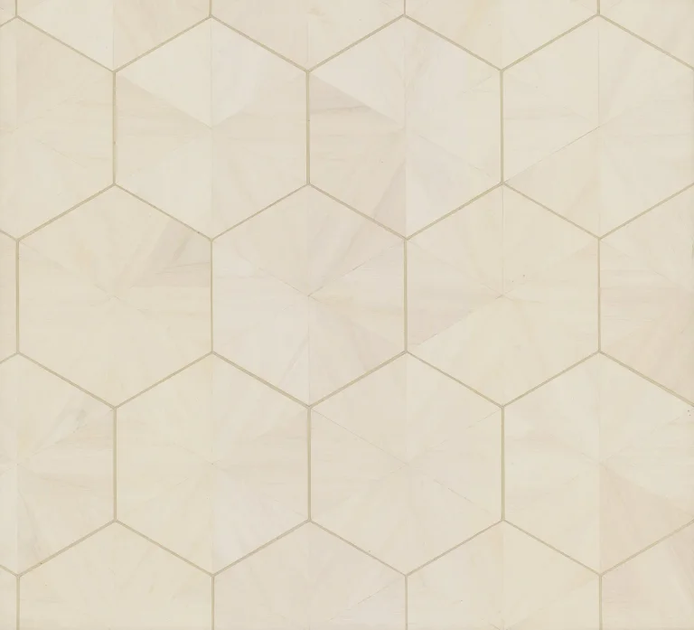 Ronald Redding Hexagram Wood Veneer Wallpaper - Ivory — Ảnh 5