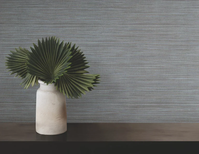 Lorn Faux Grasscloth Wallpaper - Blue — Image 3