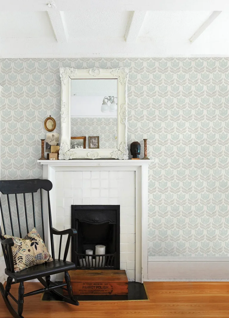 Chesapeake Cathal Tulip Block Print Wallpaper - Aqua — Ảnh 4