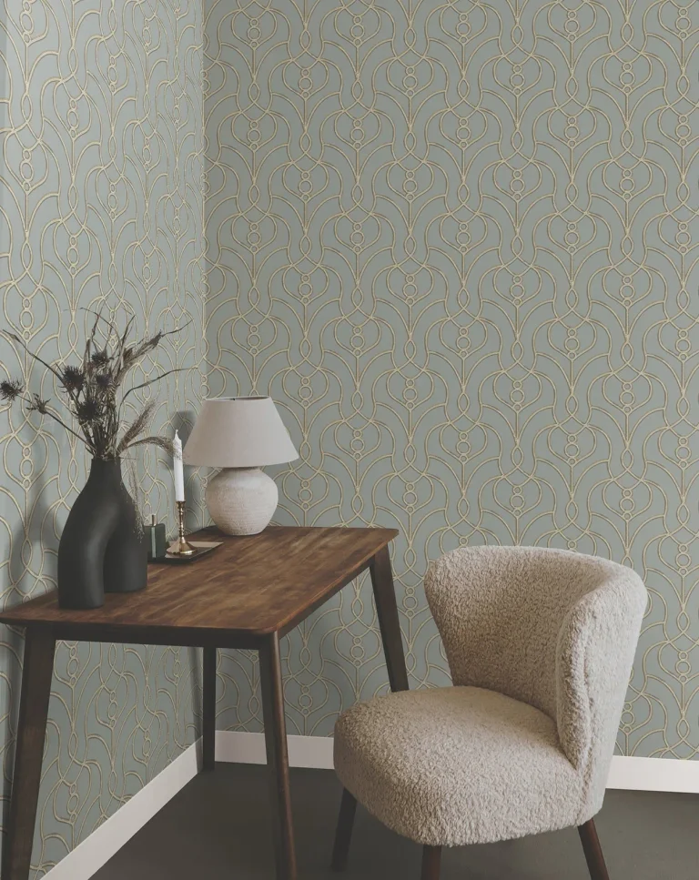 Candice Olson Divine Trellis Wallpaper - Dusty Blue — Ảnh 4