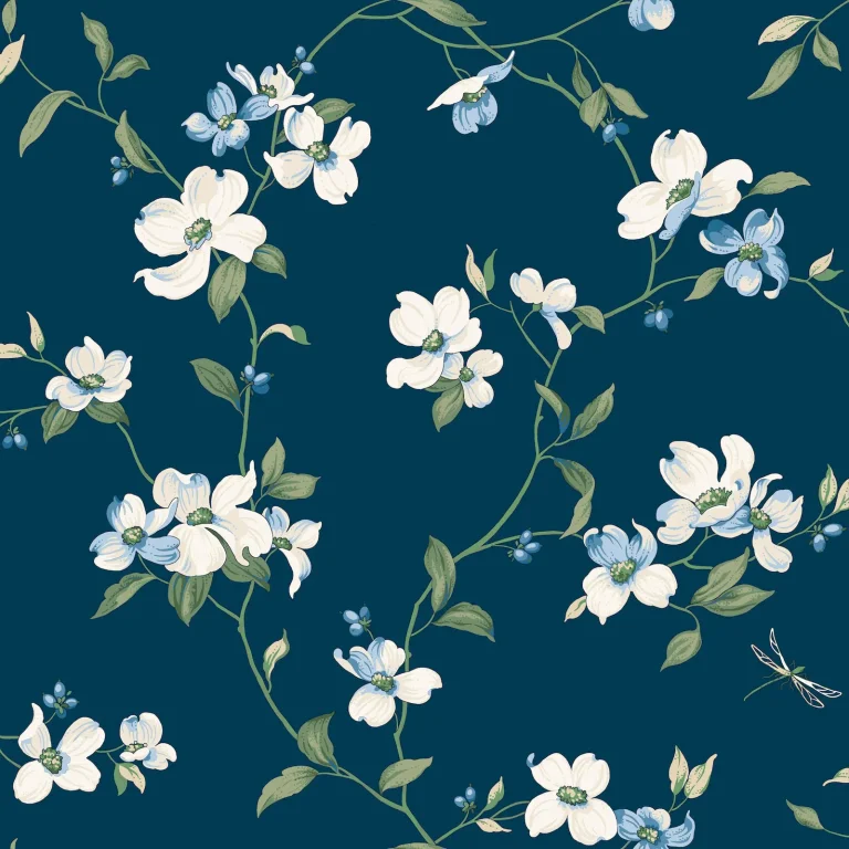 Dogwood Wallpaper - Navy — Ảnh 3