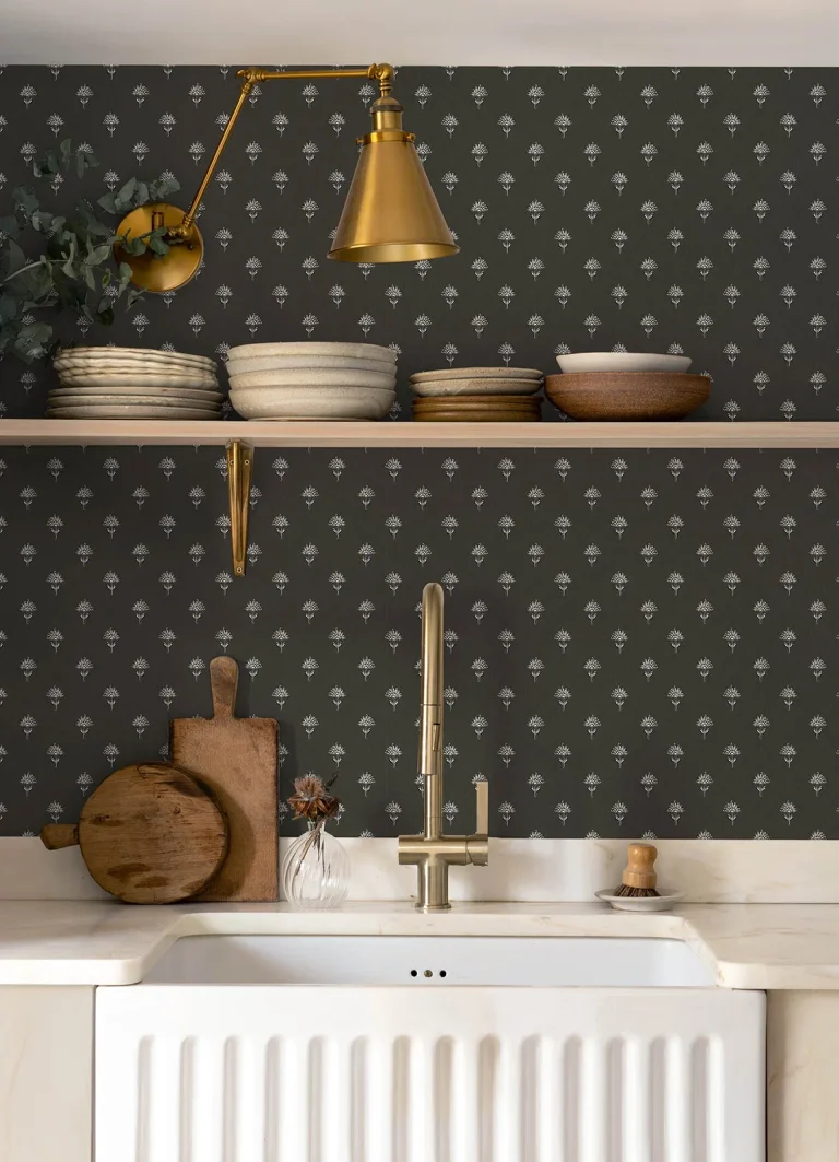 Chesapeake Surdiva Floral Fan Wallpaper - Black — Ảnh 3