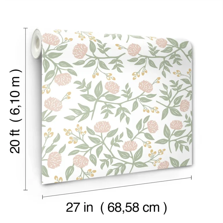 Rifle Paper Co. Peonies Floral Peel and Stick Wallpaper - Blush — Ảnh 6