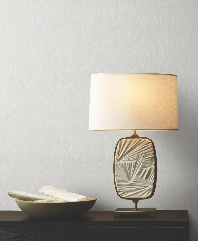 Ronald Redding Sheer Linen Wallpaper - Silver White — Ảnh 2